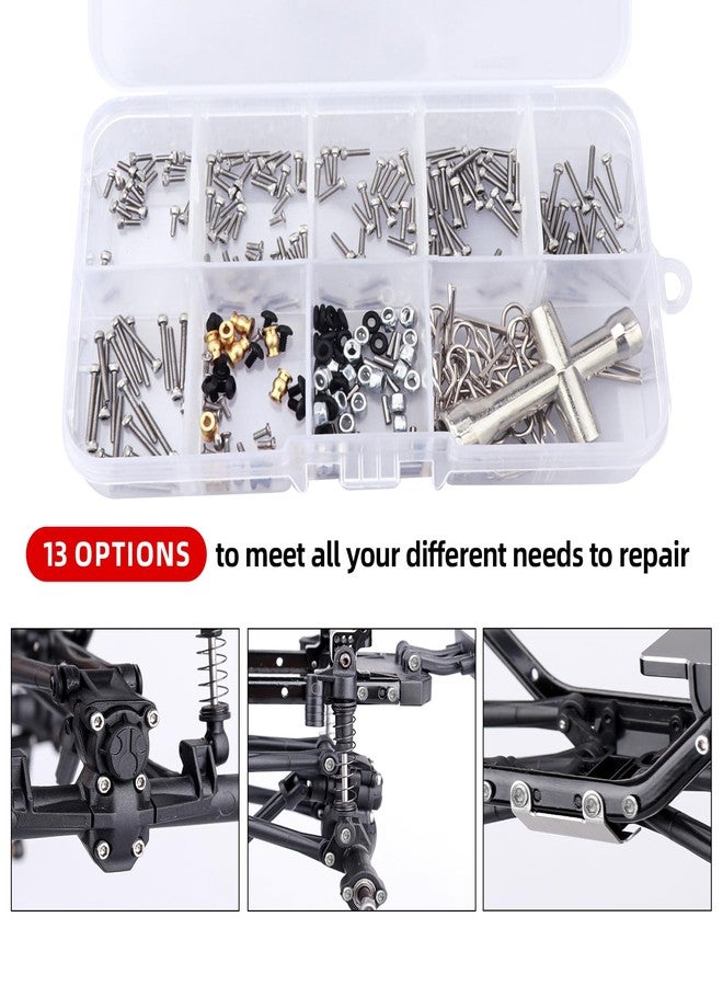 AllinRC 271pcs M1.4 RC Screw Kit Screws Assortment Set Hardware Fasteners for Axial SCX24 1/24 RC Crawler Deadbolt C10 Jeep AXI90081 AXI00001 AXI00002 - Image 3